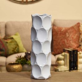 ur24416 florero de ceramica white gloss