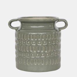 sg1585006 florero ceramica con asas verde oliva