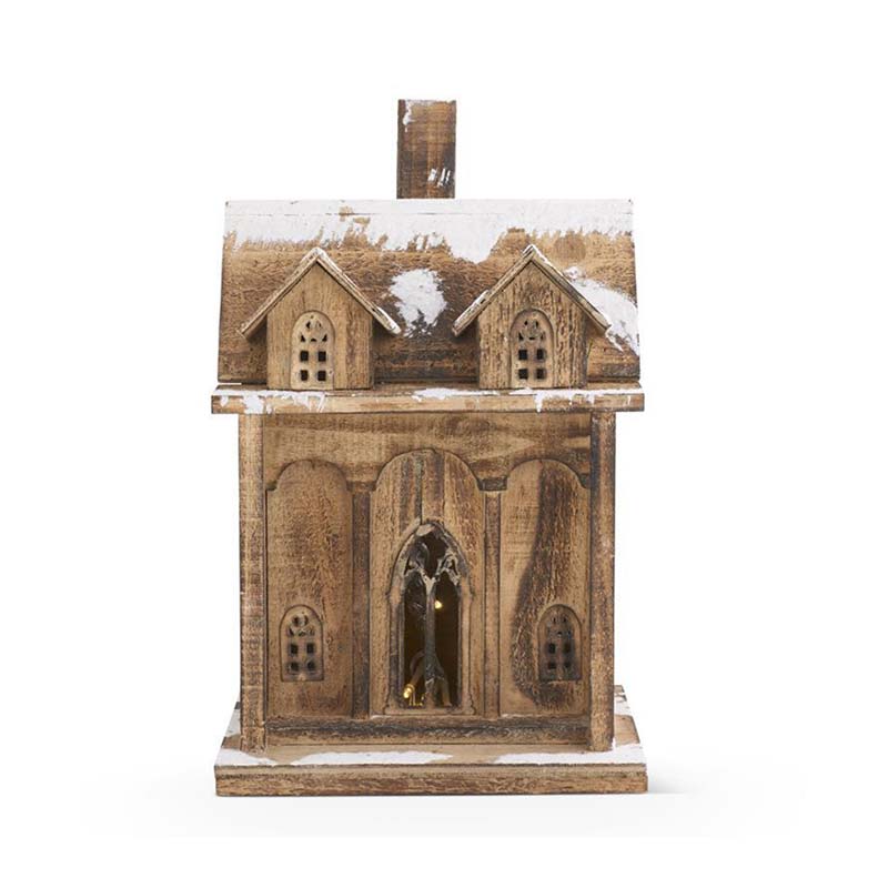 CASITA MADERA VINTAGE CON LUZ LED