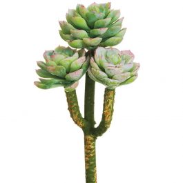 ALCH8637 RAMA SUCULENTA 3 BROTES ARTIFICIAL VERDE