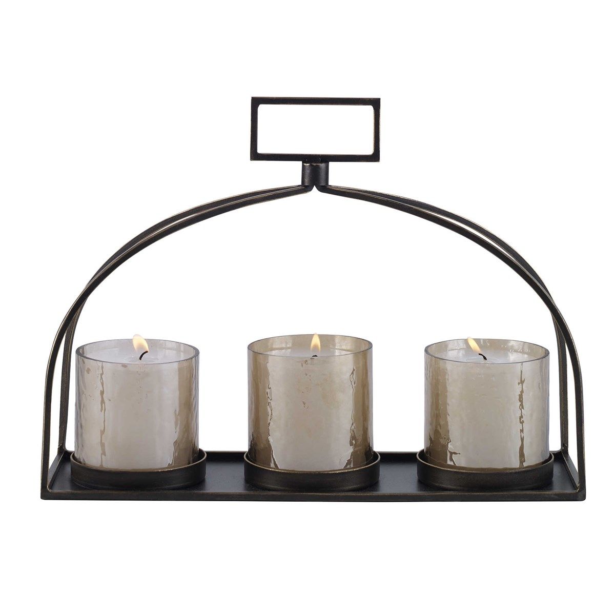 Candelabro de metal y vidrio morocco