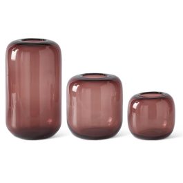 k18124a florero vidrio color burgundy Grande