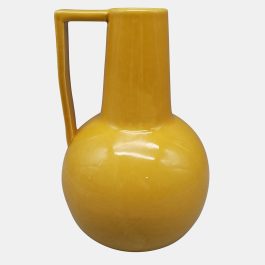 SG1741306 FLORERO CERAMICA MOSTAZA Y DORADO