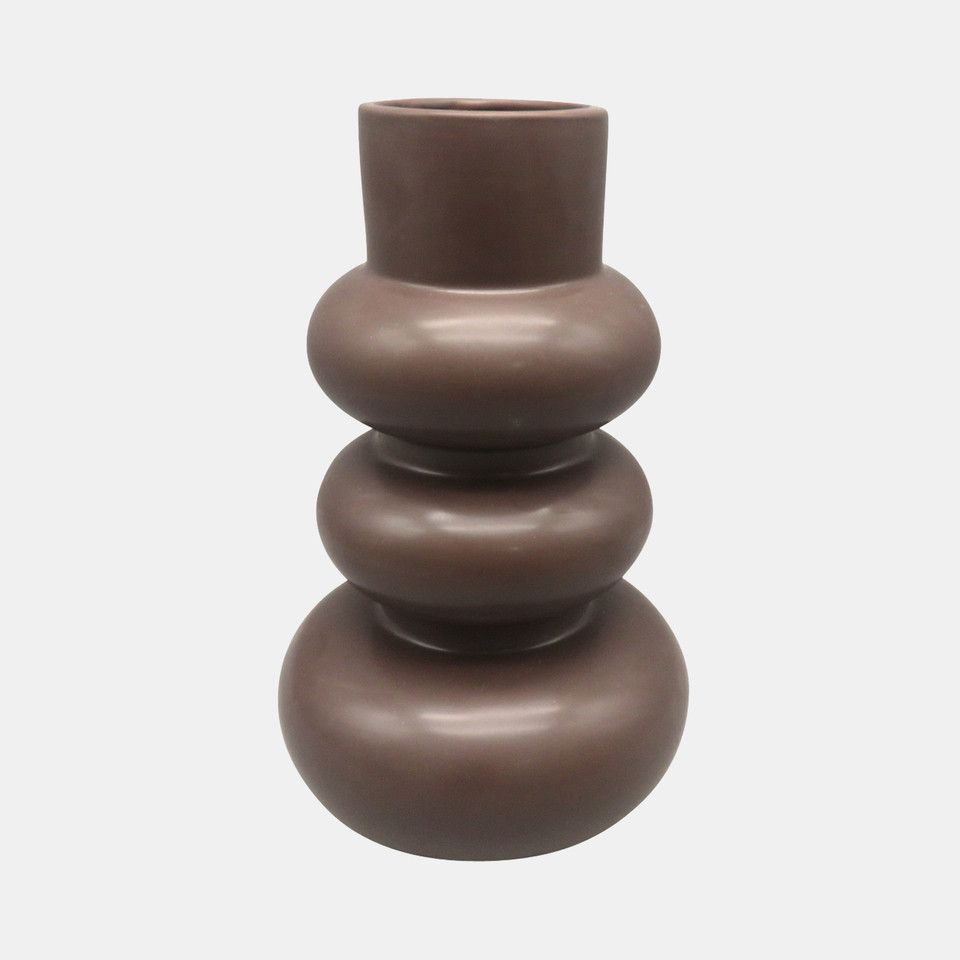FLORERO CERAMICA ESFERAS NEGRO GDE