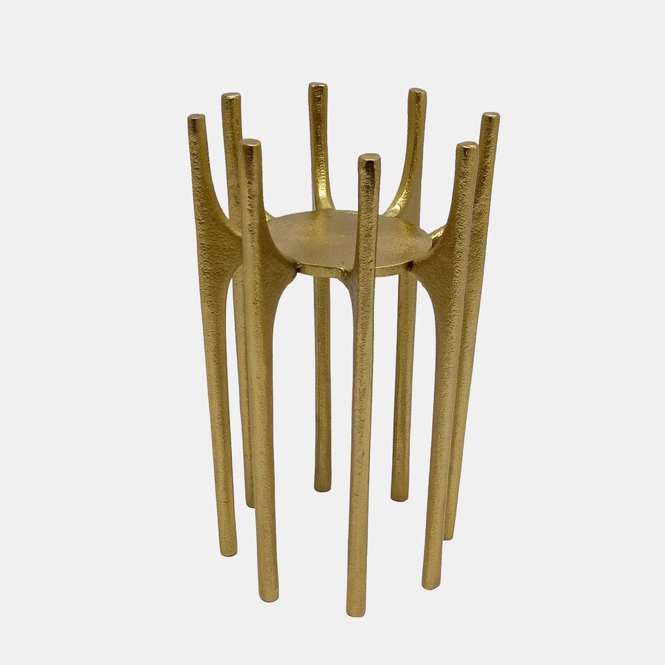 CANDELABRO METAL DORADO CON PATAS ESPIN