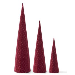 KK42000BB SET/3 ARBOL CONICO  RESINA NAVIDAD BURGU