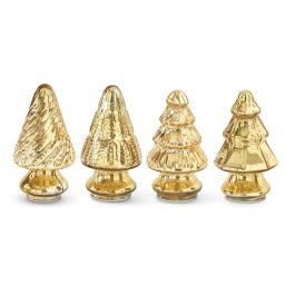 KK55316A SET/6 MINI ARBOLITO VIDRIO DORADO