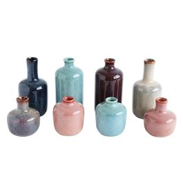 BLAH0107 SET DE 8 FLOREROS DE CERAMICA 4 COLORES