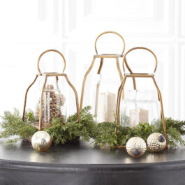 14979A-GO FAROL METAL DORADO CON CRISTAL GRANDE