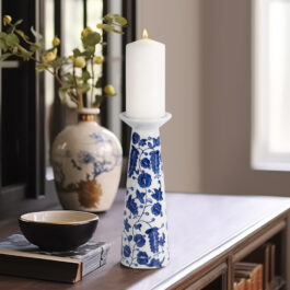 178634 CANDELABRO CHINO HOJAS GDE CERAMICA