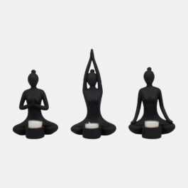 19075 SET/3 FIGURA MUJER YOGA RESINA