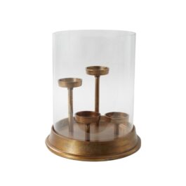 AD73486 CANDELABRO 4 LUCES METAL Y VIDRIO