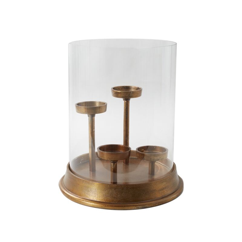 CANDELABRO 4 LUCES METAL Y VIDRIO