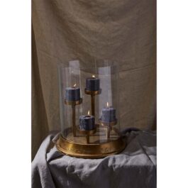 AD73486 CANDELABRO 4 LUCES METAL Y VIDRIO
