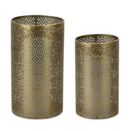 80829 SET/2 CANDELABRO TUBO CALADO METAL