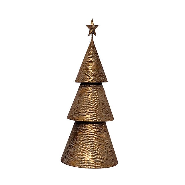 ARBOLITO CONICO ANTIQUE GOLD TEXTURA METAL