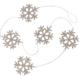 A80363 GUIRNALDA CON MULLOS SNOWFLAKES VIDRIO