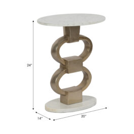 EV19169 MESA DEPHINE METAL Y MARMOL