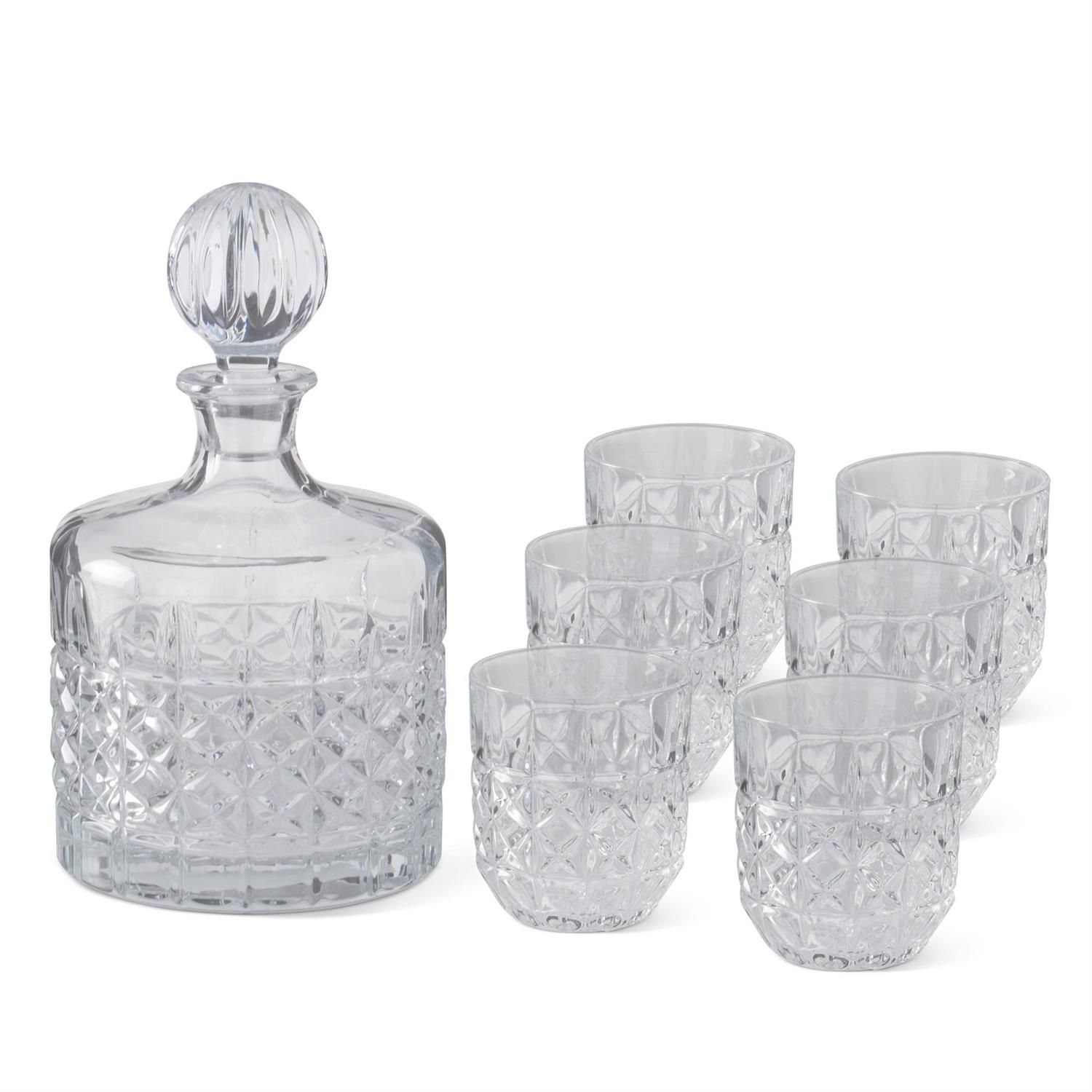 SET/7 PZS DECANTADORA Y VASOS VIDRIO
