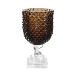 56643 COPON DE VIDRIO CORTE DIAMANTE COLOR AHUMADO