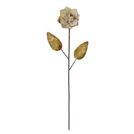 64322 FLOR DE METAL BLANCO Y DORADO ANTIQUE