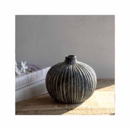 PD33305 FLORERO ESTRIAS REDONDO CERAMICA