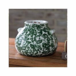 PDCL044 FLORERO VERDE REDONDO CERAMICA GDE