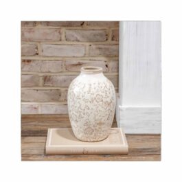 PDEX014 FLORERO CERAMICA HEIRLOOM BEIGE