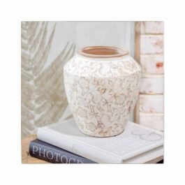 PDEX015 FLORERO ANCHO CERAMICA BEIGE