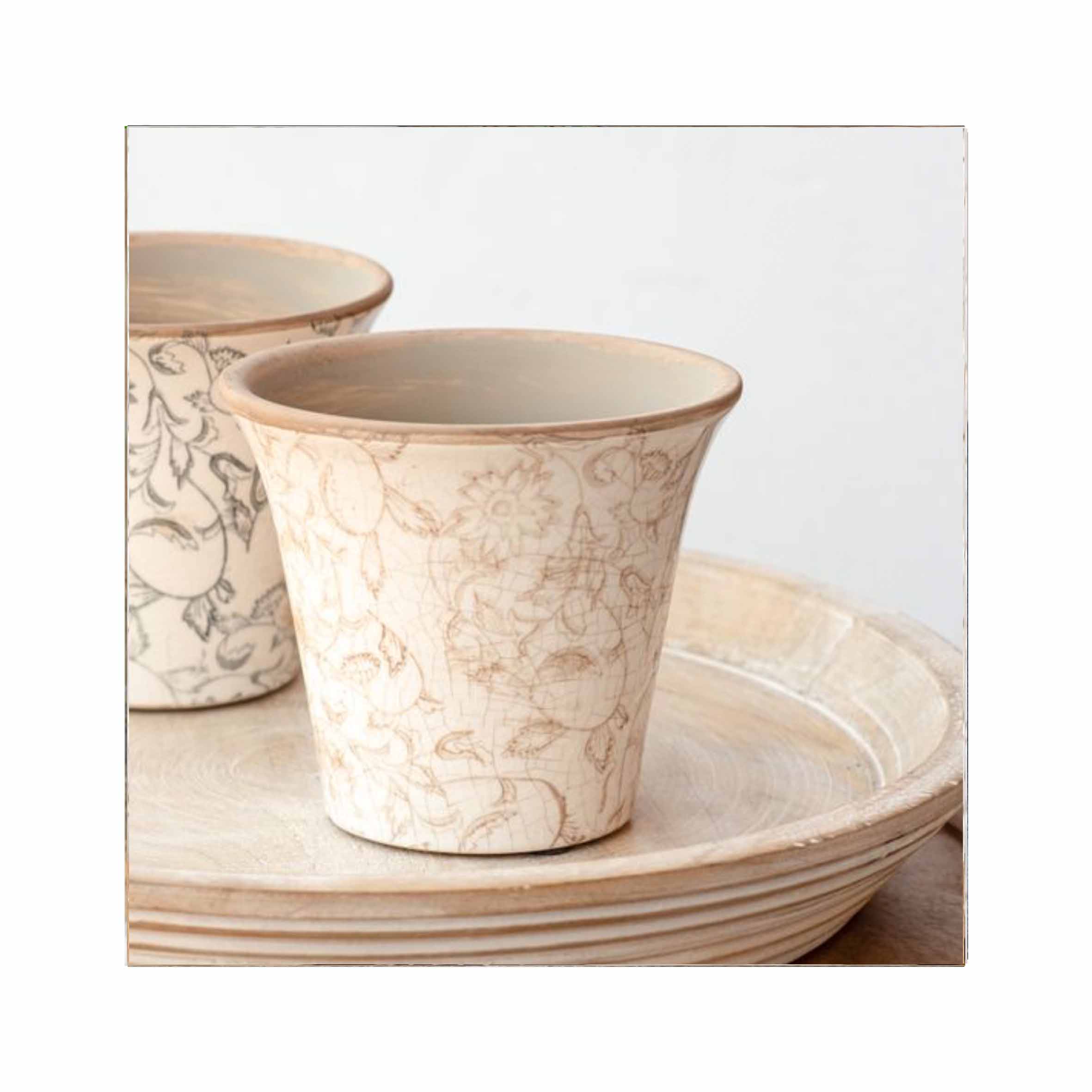 MACETA CERAMICA BEIGE