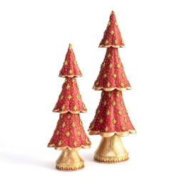 ET0Q942R ARBOL CONICO RESINA STARLIGHT ROJO/VERDE