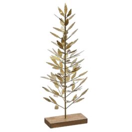 XAT188GO ARBOL HOJAS METAL SOBRE BASE MADERA