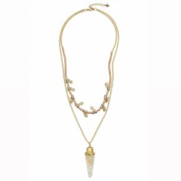 14162 COLLAR  PIEDRAS ONYX BAÑO ORO 14K