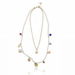 RN14556 COLLAR CON BAÑO ORO 14K MOTIVO PLAYERO