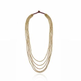 RN13032 COLLAR BRONCE 5 VUELTAS CON CORDON VINO