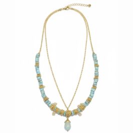 RN13812 COLLAR DORADO CON PIEDRAS SEMI PRECIOSAS
