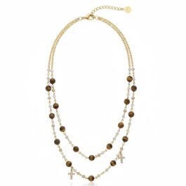 RN14304 COLLAR BAÑO DE ORO CON PIEDRAS SEMI PRECIOSAS