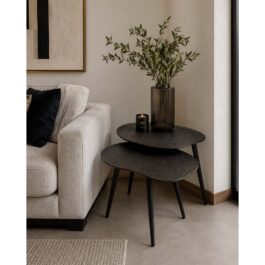 SM110 SET/2 MESAS LATERALES ORGANICAS CON CENEFA CHARCOAL