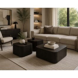 SM114P MESA FORMA DE CUBO CON  ESTRIAS CHARCOAL