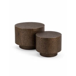 SM117C MESA FORMA DE CILINDRO CON TEXTURA DORADA