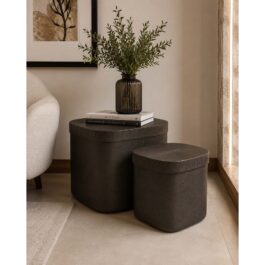 SM118B MESA CUBO CON ESTRIAS COLOR CHARCOAL