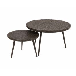 SM122 SET/2 MESAS REDONDAS MARTILLADAS MADERA/METAL