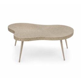 SM141 MESA DE CENTRO ORGANICA COLOR PLATA MADERA/METAL