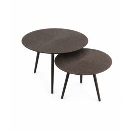 SM203 SET/2 MESAS ESQUINERAS REDONDAS ESTRIAS COLOR CHARCOAL