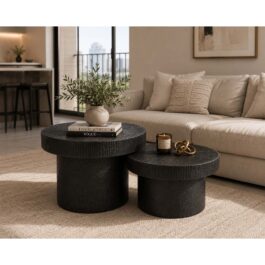 SM138G MESA REDONDA BASE ANCHA CHARCOAL GRANDE