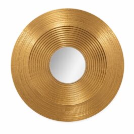 SM2876G ESPEJO REDONDO MADERA Y BRONCE