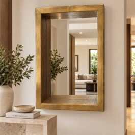 SM2876P ESPEJO RECTANGULAR MADERA CON DISEÑO LINEA