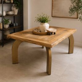 SM2887A MESA COMEDOR MADERA PATAS DE METAL FORJADO