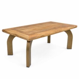 SM2887A MESA COMEDOR MADERA PATAS DE METAL FORJADO