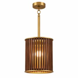 SM2702D LAMPARA COLGANTE CIRCULAR MADERA CON LISTO